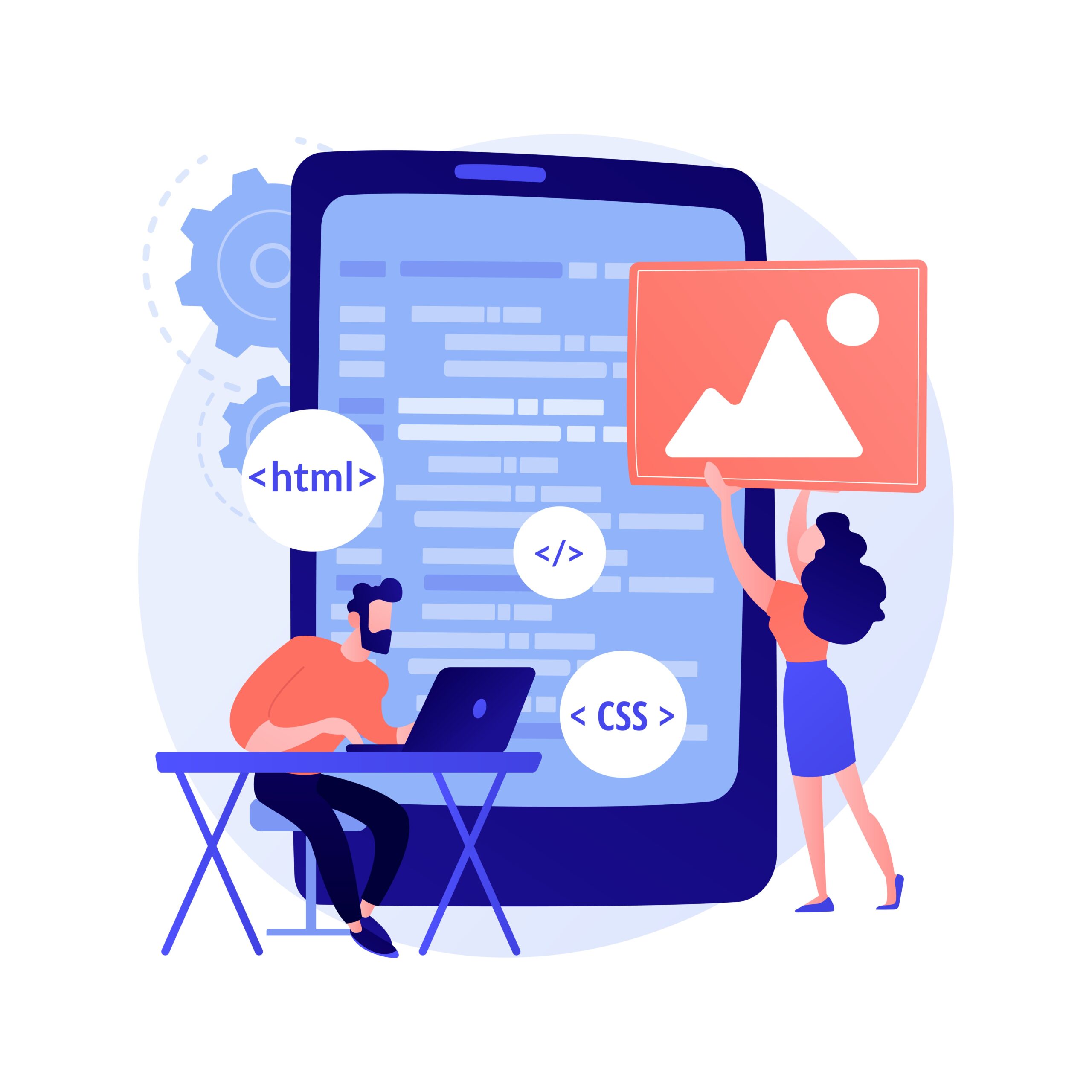 mobile app development team illustration